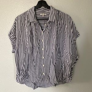 Madewell Short Sleeve Stripped Button-up Blouse XXL